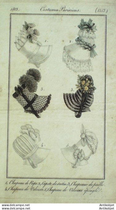 Costume Parisien 1813 # 1353 Capote de satin