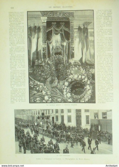 Le Monde illustré 1895 n°2011 Funérailles de Pasteur Madagascar Tananarive Suberbieville Andriba