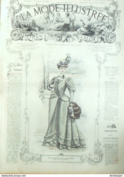 La Mode illustrée journal 1906 n° 45 Costume en lainage