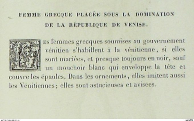 Grèce Villageoise grecque sou la République de Venise 1859