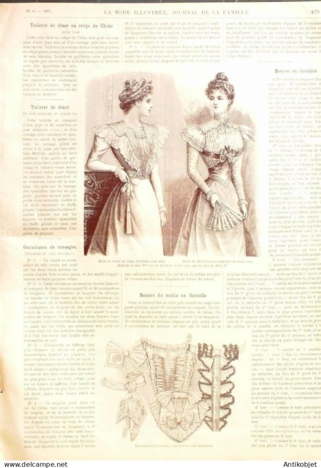 La Mode illustrée journal 1897 n° 45 Toilette de visites