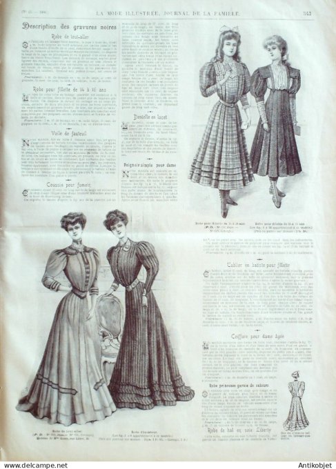 La Mode illustrée journal 1906 n° 45 Costume en lainage