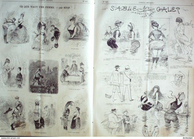 Le Journal Amusant 1884 # 1457 Sable et galet arpentes par Mars