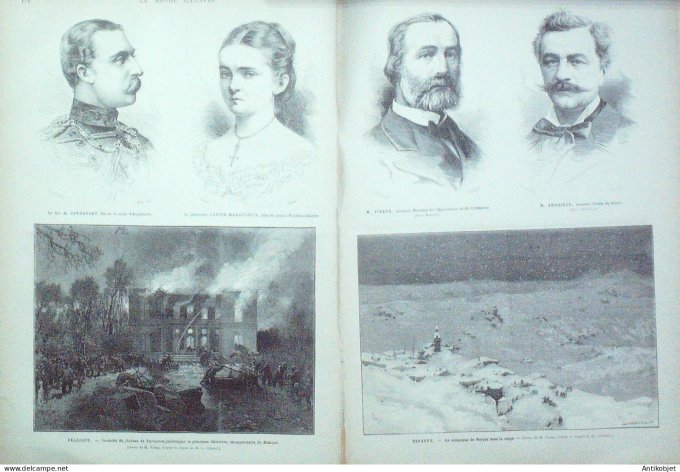 Le Monde illustré 1879 n°1146 Afrique-Sud Isandusana Tugela Zoulous Tugela Belgique Tervueren Moscou