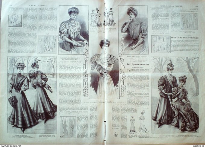La Mode illustrée journal 1906 n° 45 Costume en lainage