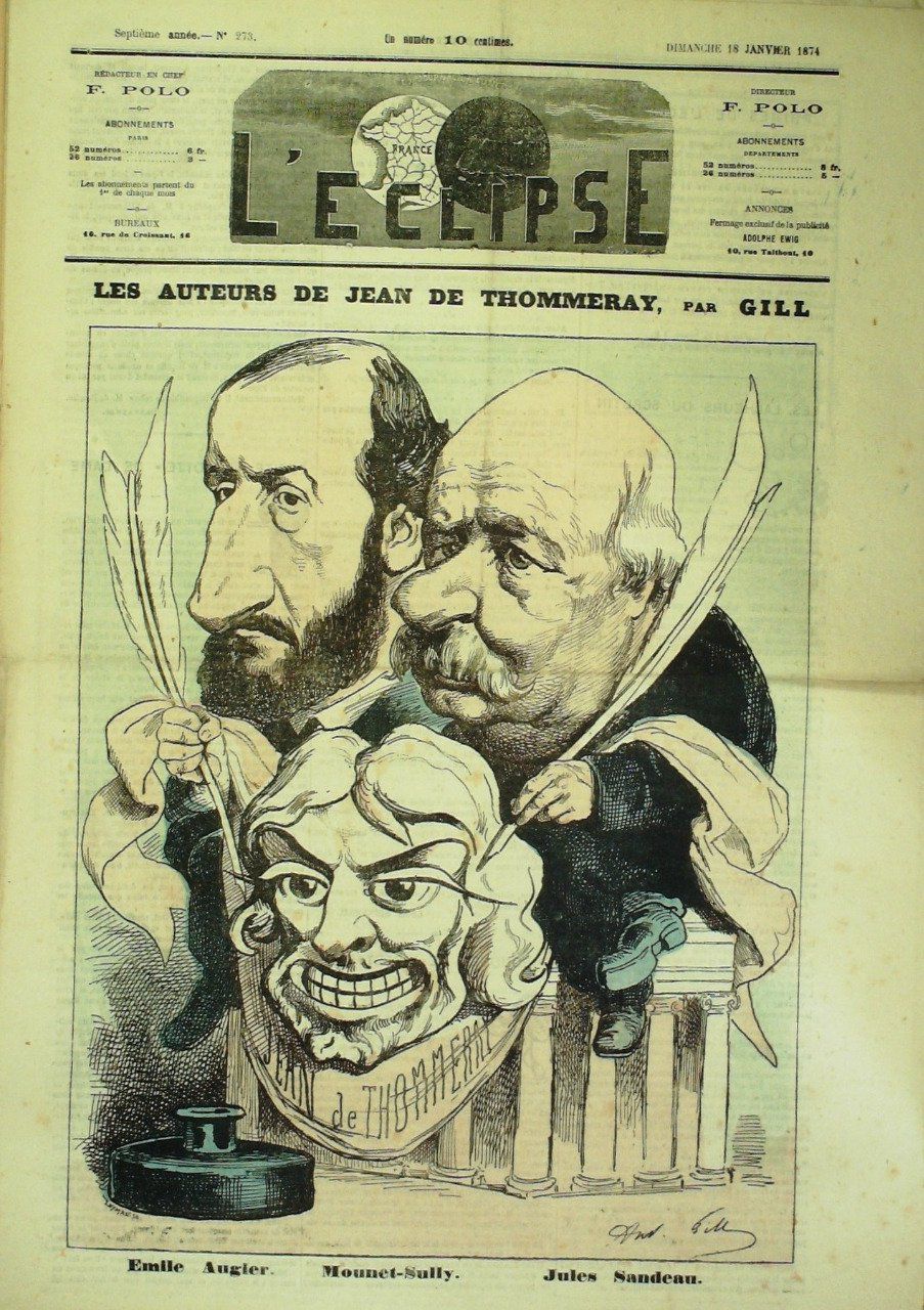 L'ECLIPSE-1874/273-AUTEURS de JEAN de THOMMERAY-André GILL