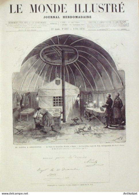 Le Monde illustré 1878 n°1087 Roumanie Plevna Andrinople Espagne Madrid Atocha mariage Alphonse XII 