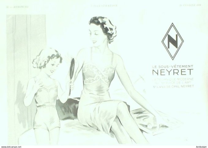Publicité Lingerie Neyret 1930
