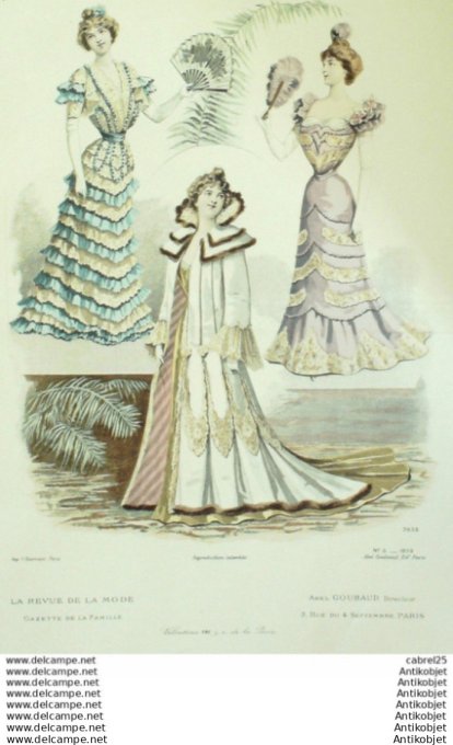 Gravure Mode La Gazette 1899 # 05 (Old Fashion plate)