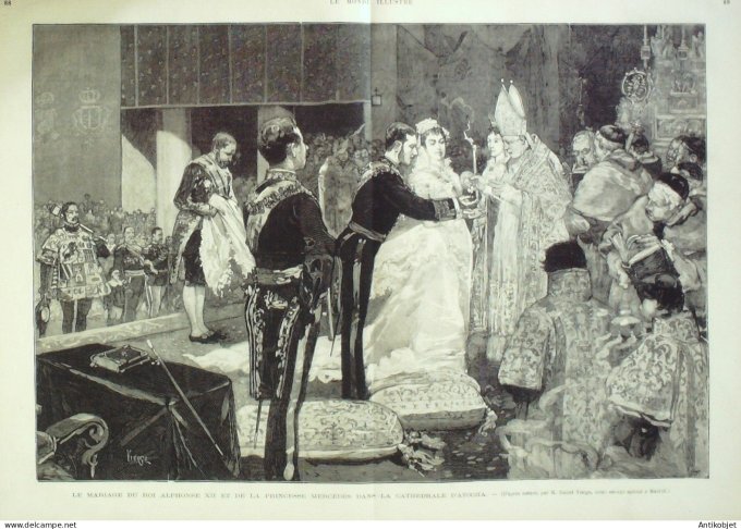 Le Monde illustré 1878 n°1087 Roumanie Plevna Andrinople Espagne Madrid Atocha mariage Alphonse XII 