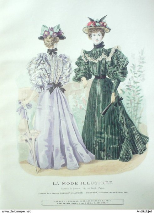 Gravure Mode illustree 1895 # 23 (Old Fashion plate) RARE