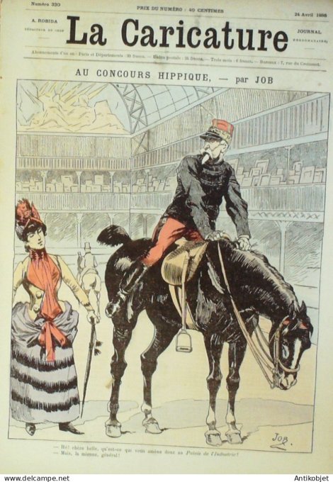 La Caricature 1886 #330 Concours hippique Job Sorel Feuillet par Luque Mary roman Robida