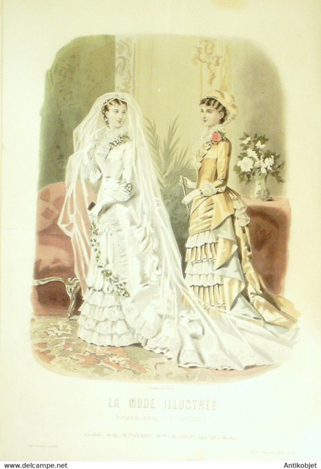 Gravure de mode La Mode illustrée 1881 n°18 (Maison Fladry-Coussinet)