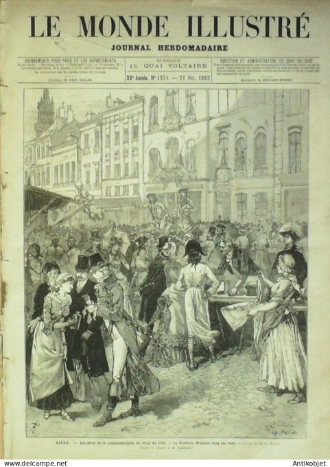 Le Monde illustré 1882 n°1334 Lille (59) Watteau Etretat (76) Metz (57) Moscou