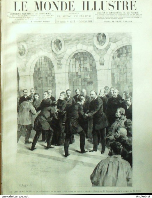 Le Monde illustré 1886 n°1527 Tréport (76) chateau d'Eu  Victoria rue de Phalsbourg