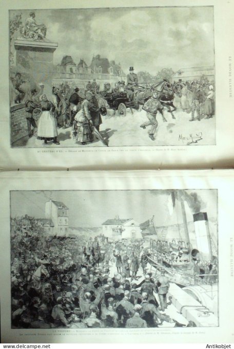 Le Monde illustré 1886 n°1527 Tréport (76) chateau d'Eu  Victoria rue de Phalsbourg