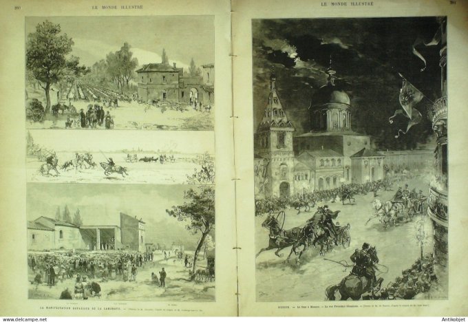 Le Monde illustré 1882 n°1334 Lille (59) Watteau Etretat (76) Metz (57) Moscou