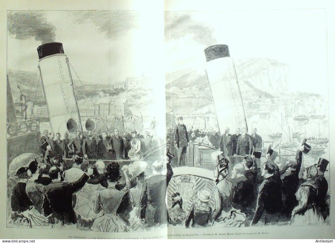 Le Monde illustré 1886 n°1527 Tréport (76) chateau d'Eu  Victoria rue de Phalsbourg