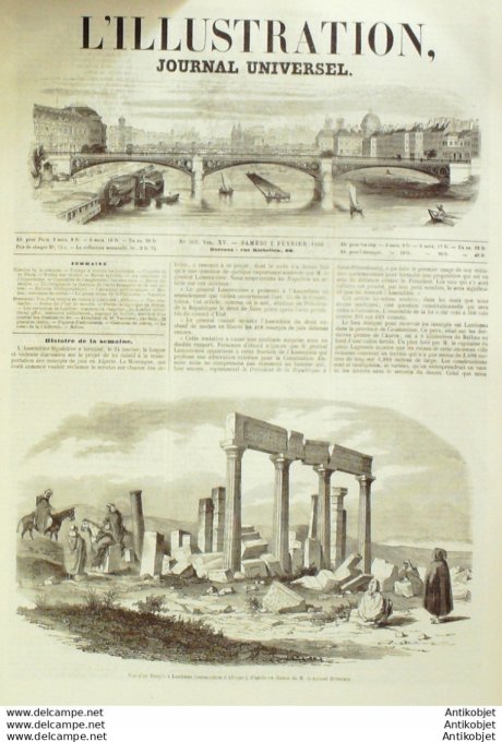 L'Illustration 1850 n°362 Algérie LAMBOESA temple Angleterre LONDRES