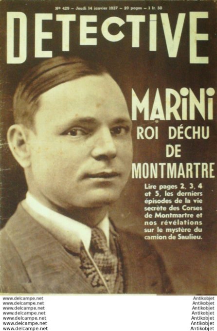 Détective 1937 # 429 Saulieu Montauban Sallonges Corse Marini Pierre