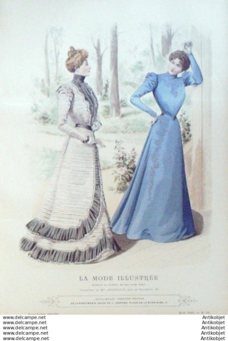 Gravure Mode illustree 1898 # 35 (Old Fashion plate) rare