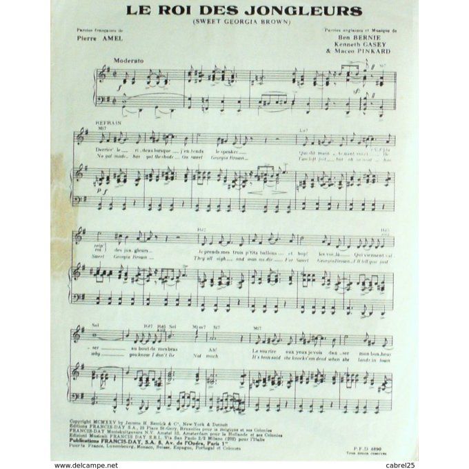 Day Francis Sweet Georgia Brown Jazz 1934