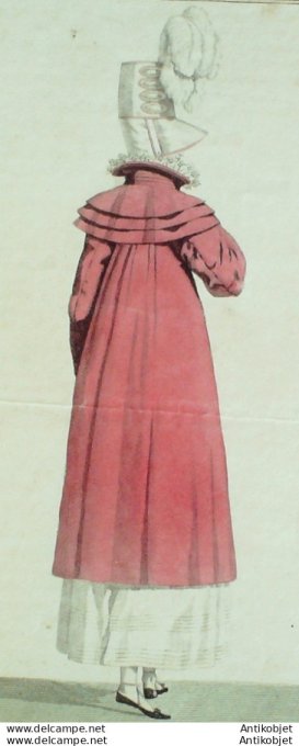 Gravure de mode Costume Parisien 1813 n°1355 Redingote de Mérinos