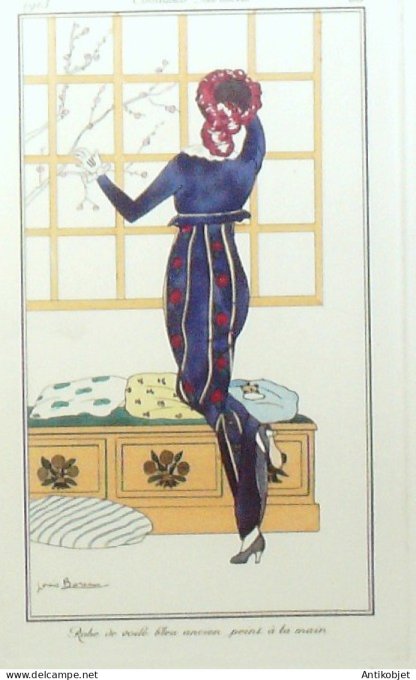 Gravure de mode Costume Parisien 1913 pl.063 BUREAU Louis Robe de voile