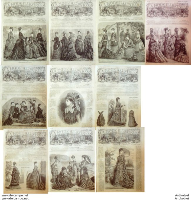 Mode illustree 1875 Lot de 10 journaux