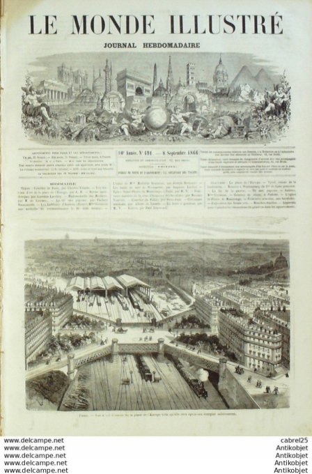 Le Monde illustré 1866 n°491 Silésie Waldenburg Italie Padoue Amiens (80) Montrouge (92)