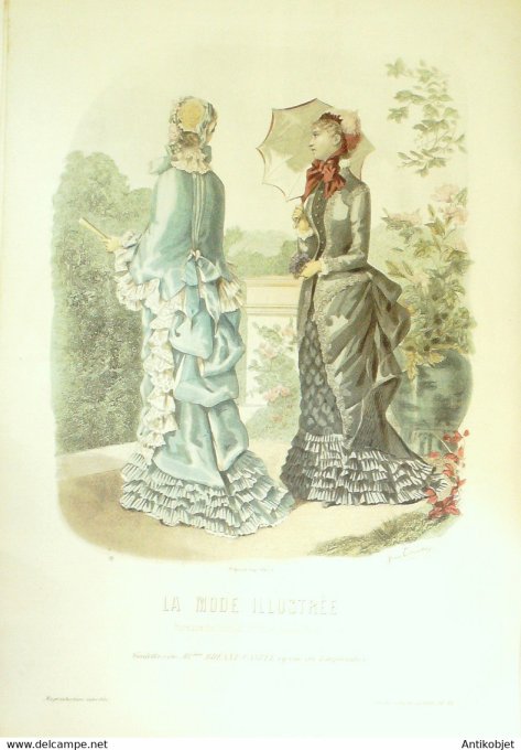 Gravure de mode La Mode illustrée 1881 n°19 (Maison Bréant-Castel)