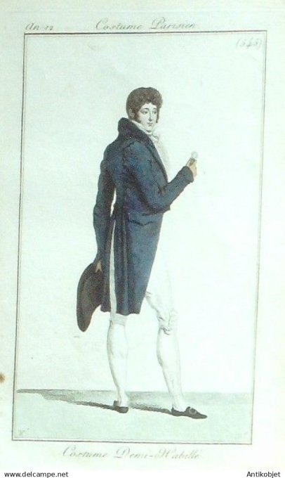 Costume Parisien 1804 an 12 # 545 (eau forte) Demi habillé homme
