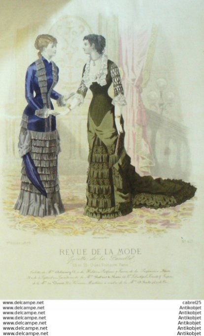 Gravure Mode La Gazette 1879 # 417 (Old Fashion plate)