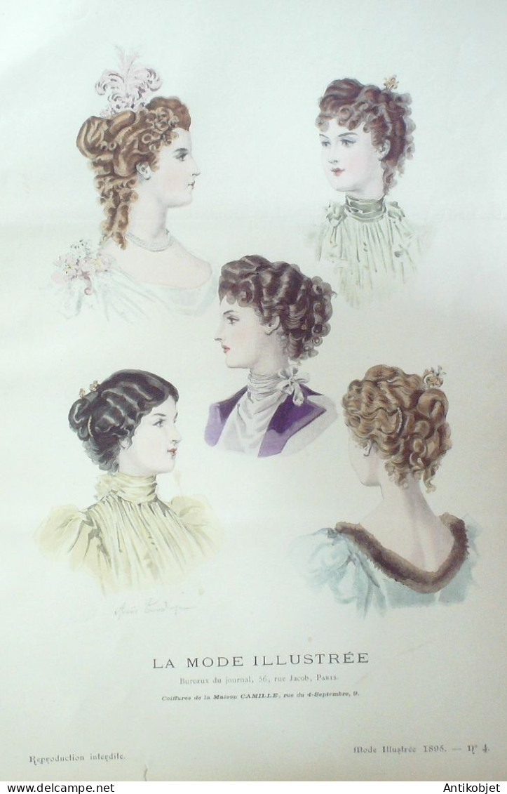 Gravure Mode illustree 1895 # 04 (Old Fashion plate) RARE