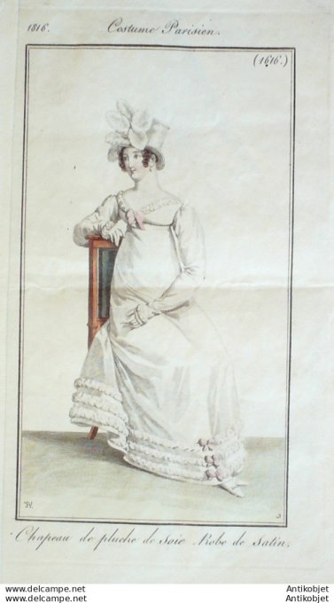 Costume Parisien 1816 # 1616 Robe de satin