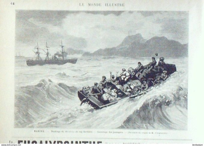 Le Monde illustré 1877 n°1059 Mont St-Michel (50) Somalie Gardafui Mei-Kong