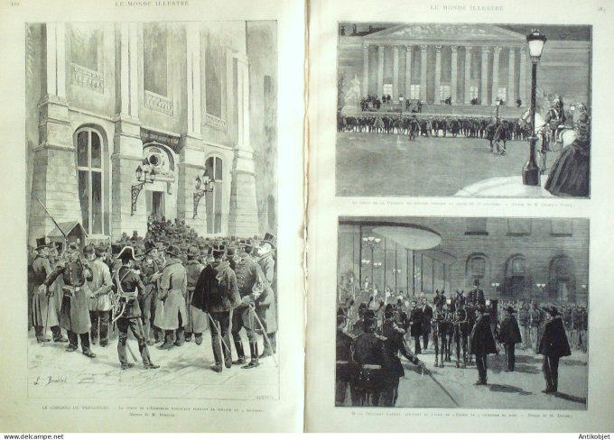 Le Monde illustré 1887 n°1602 Président Carnot Versailles (78) congrès