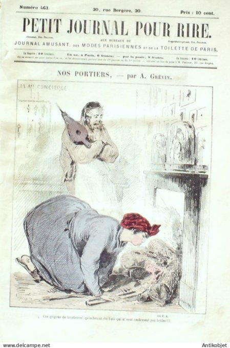Petit journal pour Rire 1864 # 463 Nos portiers Grevin