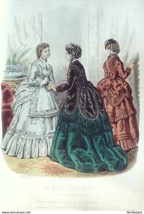 Gravure Mode illustree 1869 # 49 (Old Fashion plate)