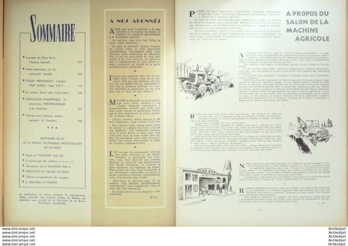 R.T Automobile Tracteur Map DR3 Westinghouse frein 35 # 1949