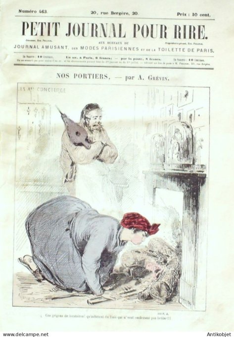 Petit journal pour Rire 1864 # 463 Nos portiers Grevin