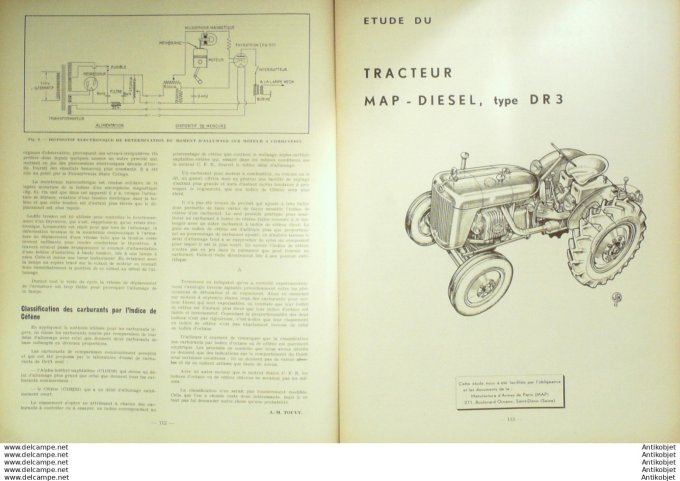 R.T Automobile Tracteur Map DR3 Westinghouse frein 35 # 1949