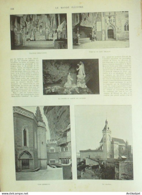 Le Monde illustré 1896 n°2060 Ploermel (56) Roc-Amadour (46) Philippines Manille Madagascar Tamatave