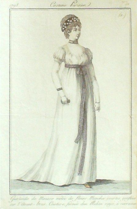 Costume Parisien 1797 an 6 # 27 (eau forte) (ex #11) Guirlande mousse de fleurs