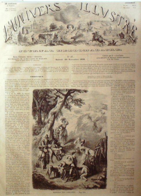 L'Univers illustré 1858 #  27 Canal de Suez bergers des Abruzzes baron Grattelard  