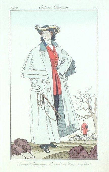 Taquoy Maurice Pochoir Mode Art Deco n°  27-1912 Journal des Dames