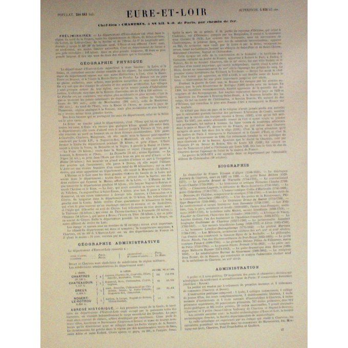 Carte Eure (27) Evreux Graveur Lecoq Waltner Barbier 1868