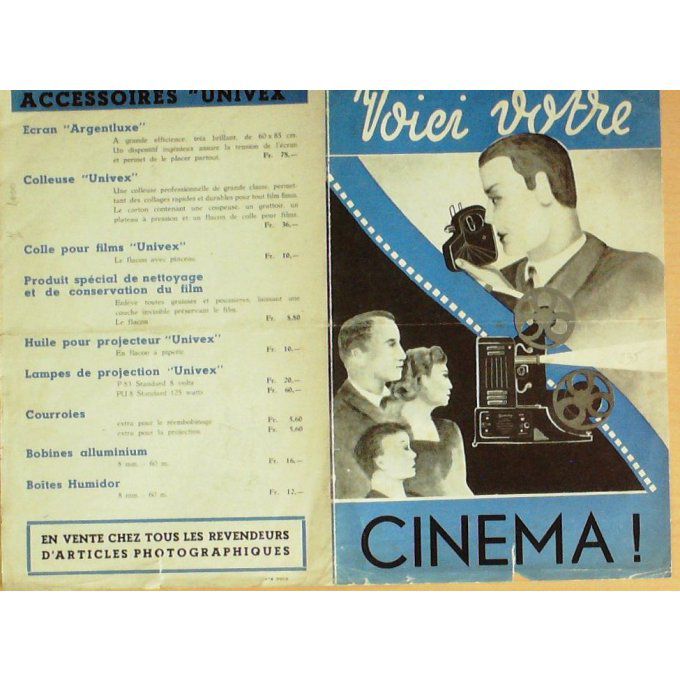 Catalogue UNIVEX caméroa projecteur 1936