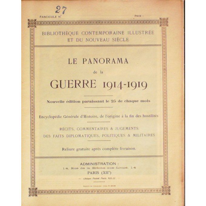Panorama 1914 n°27-LENS,ARRAS(62)-REIMS(51)-MAHARADJAH KAPURTELAH