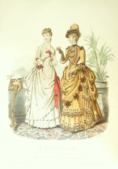 Gravure de mode La Mode illustrée 1886 n°27 (Maison Delaunay)